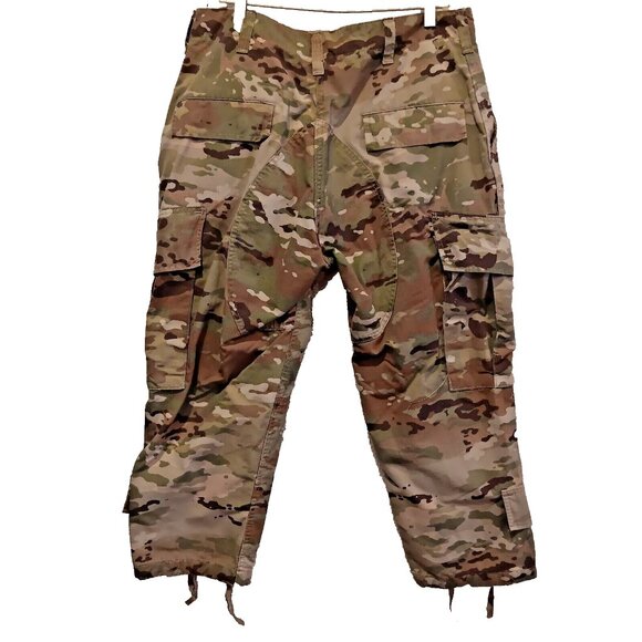Army Combat Uniform Button Fly Mens Medium Regular Camo Cargo 31 -35 Waist Pants - Picture 4 of 8